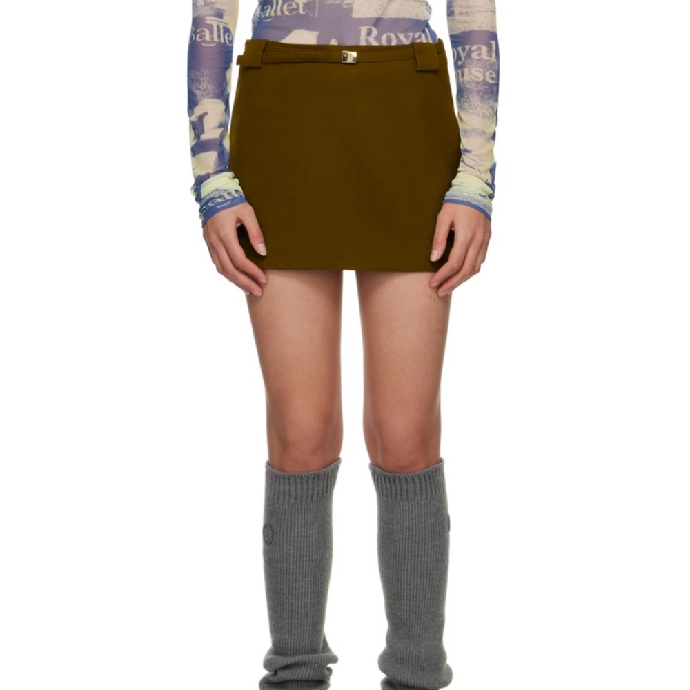 BNWT Open YY Khaki Belted Mini Skirt